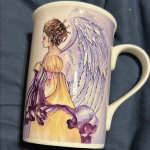 Angel Wing Ceramic Mug - Purple and Yellow